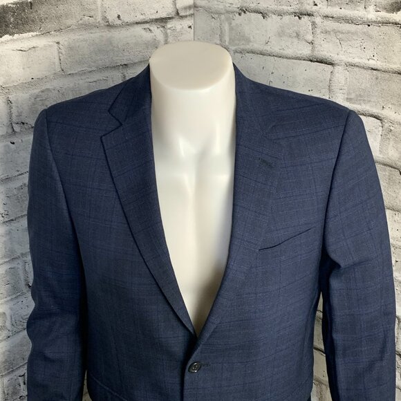 Hart Schaffner Marx Union Made Check Print 2 Button Blazer - Picture 2 of 16